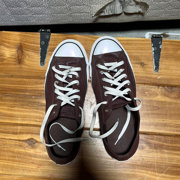 Blood Red Leather Converse - Picture 1 of 7